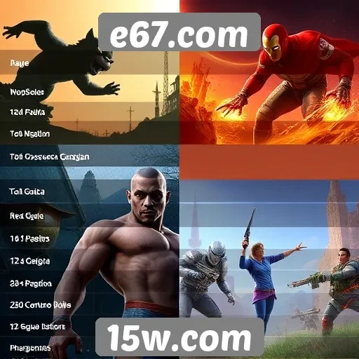 Comparativo de gráficos entre jogos populares no e67.com